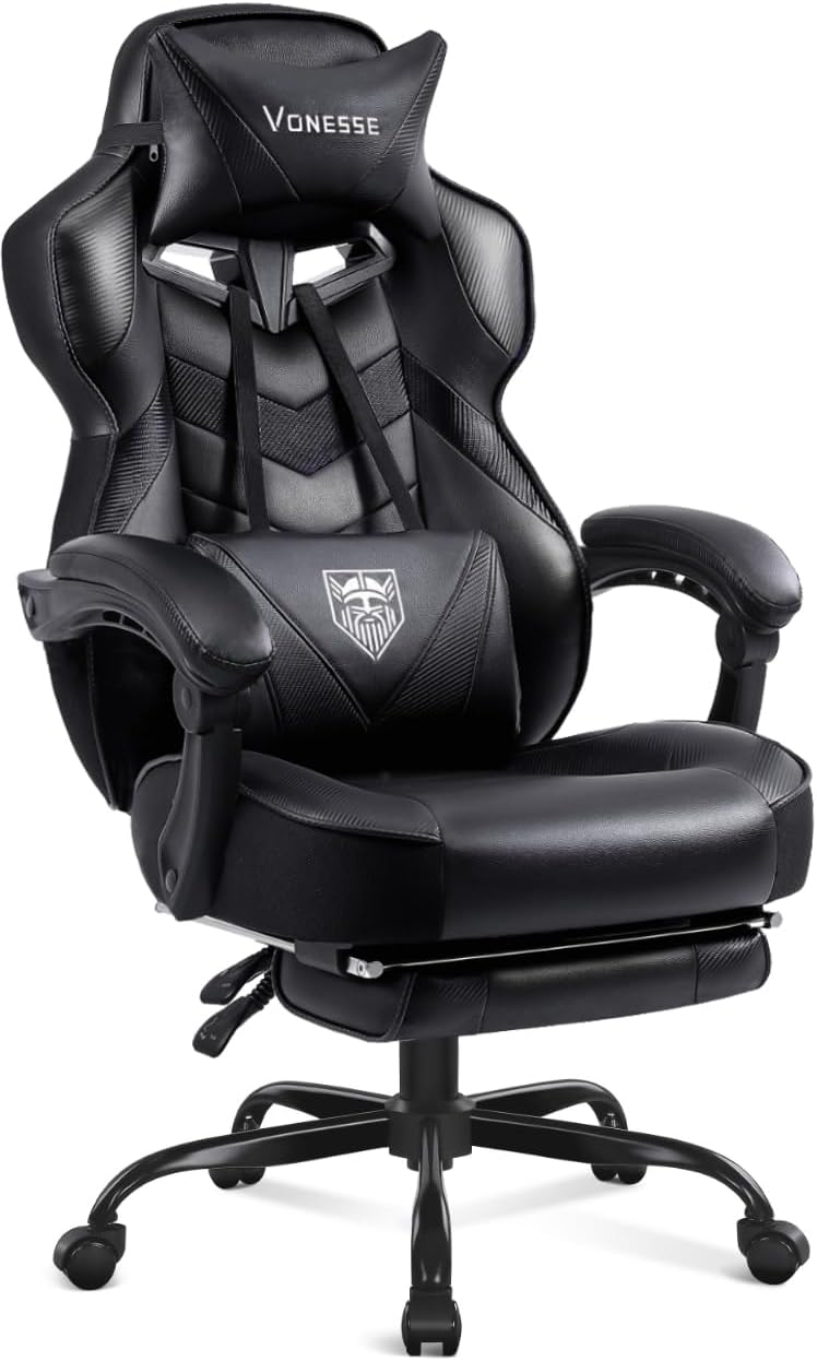 Vonesse Gaming Chair with Footrest and Massage