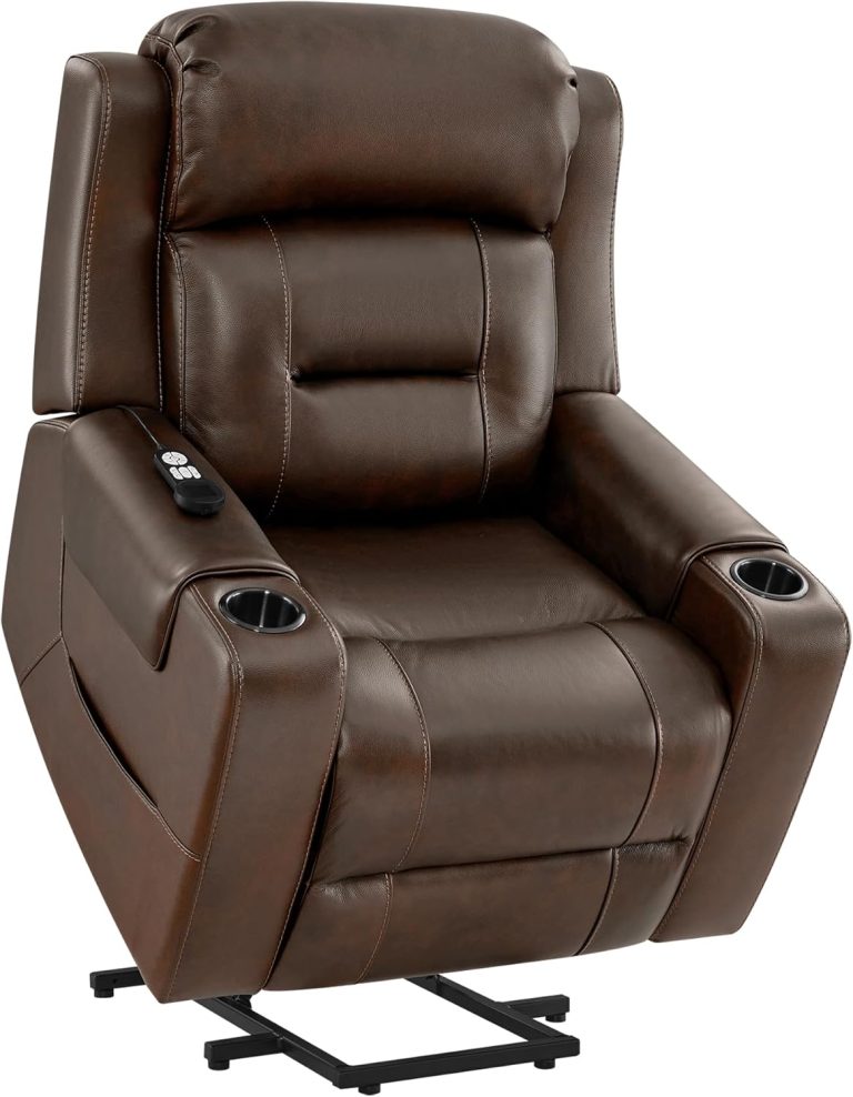 Watson & Whitely Genuine Leather Power Lift Recliner Chair for Elderly
