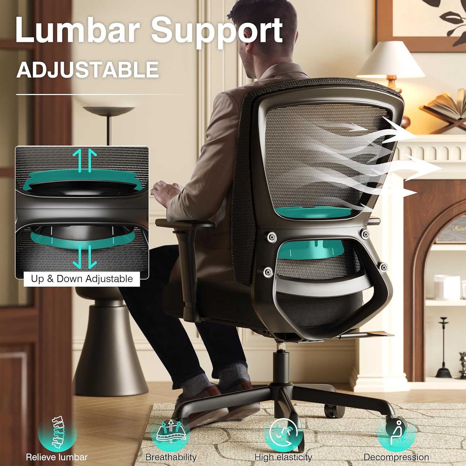 Mesh Office Chair,Ergonomic Computer Desk