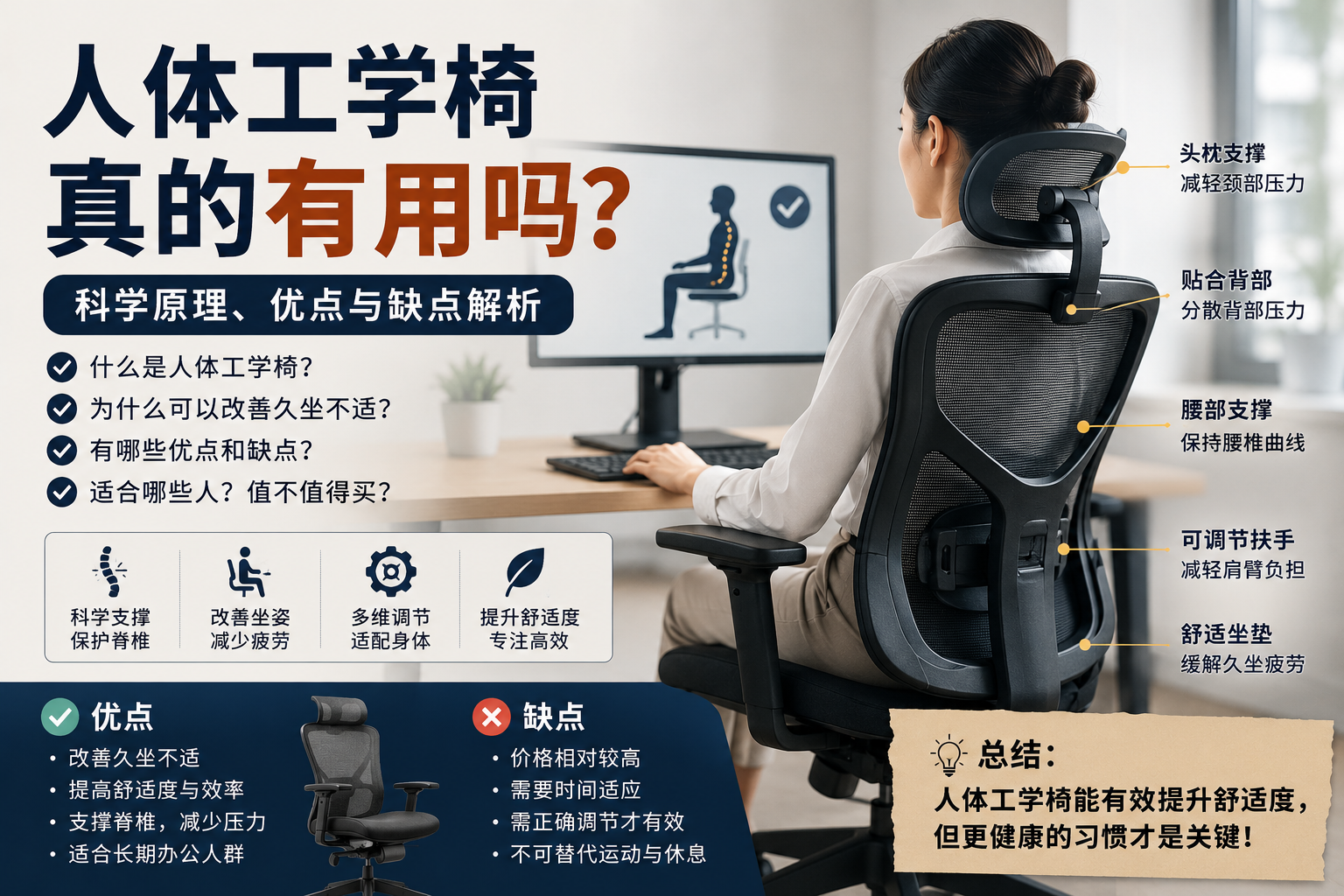 人体工学椅真的有用吗？科学原理、优点与缺点解析