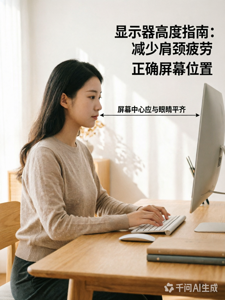 显示器高度应该是多少？正确屏幕位置指南（减少肩颈疲劳与腰痛）