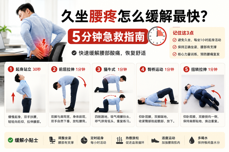 久坐腰疼怎么缓解最快？ 5分钟急救指南
