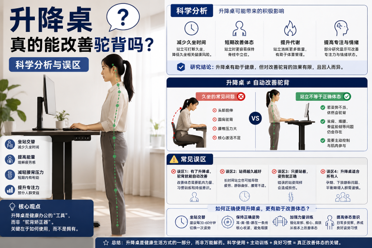 升降桌真的能改善驼背吗？ 科学分析与误区